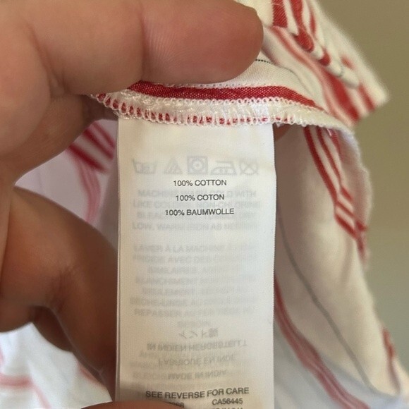 Madewell Central Ruffle-Sleeve Button Down Shirt in Carey Stripe Size XXS - Picture 4 of 5